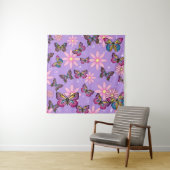 Floral Butterflies Tapestry – Natuur Muurkunst Wandkleed (In situ)