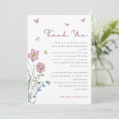 Floral Butterfly Afstuderen Foto Dank u kaart (Staand voorkant)