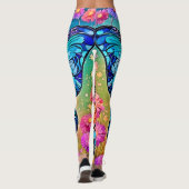 Floral Butterfly Art Design Leggings (Achterkant)