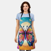 Floral Butterfly Art Design Schort (Gedragen)