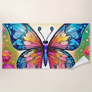 Floral Butterfly Art Design Strandlaken