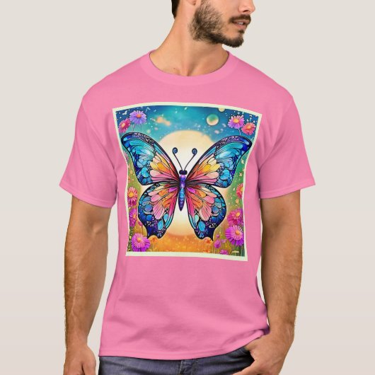 Floral Butterfly Art Design T-shirt (Voorkant)