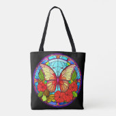 Floral Butterfly Artsy Tote Bag (Achterkant)