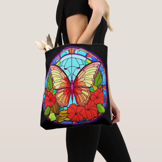 Floral Butterfly Artsy Tote Bag (Dichtbij)