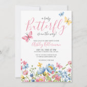 Floral Butterfly Baby shower Kaart (Voorkant)