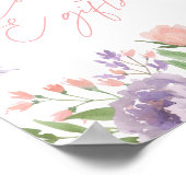 Floral Butterfly Baby shower Kaarten en geschenken Poster (Hoek)