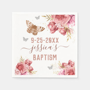 Floral Butterfly Baptism - Aangepast papier servet