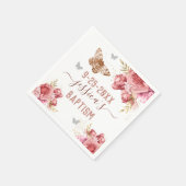 Floral Butterfly Baptism - Aangepast papier servet (Hoek)