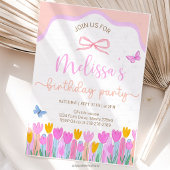 Floral Butterfly Birthday Party Kaart