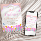 Floral Butterfly Birthday Party Kaart