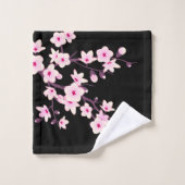Floral Butterfly Black Roze Monogram Bad Handdoek (Wasdoekje)