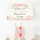 Floral Butterfly Blush roze Baby shower Gold Spandoek (Insitu)