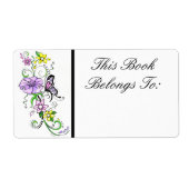 Floral Butterfly Book Label (Voorkant)