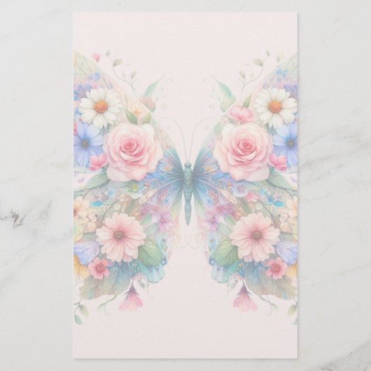 Floral Butterfly Briefpapier (Achterkant)