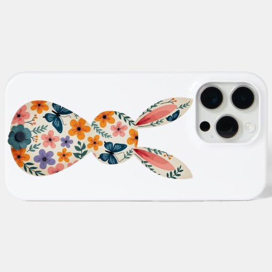 Floral Butterfly Bunny Phone Case  (Achterkant (horizontaal))