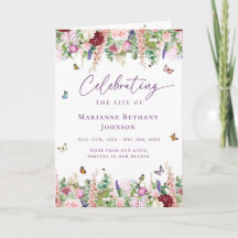 Floral Butterfly Celebration of Life Funeral