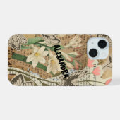 Floral & Butterfly Collage Telefoonhoes iPhone 15 Case (Achterkant horizontaal)