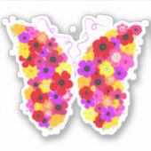 Floral Butterfly Colorful Sticker (Voorkant)