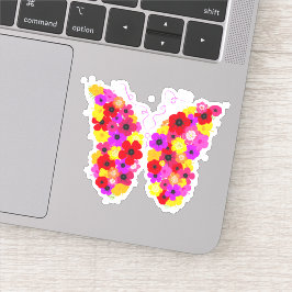 Floral Butterfly Colorful Sticker