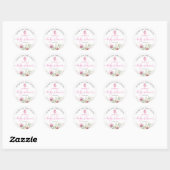Floral Butterfly Dank u Baby shower Ronde Sticker (Vel)