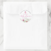 Floral Butterfly Dank u Baby shower Ronde Sticker (Tas)