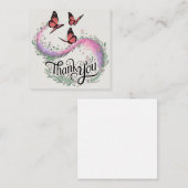 Floral Butterfly Dank u Notitiekaartje (Voorkant / Achterkant)