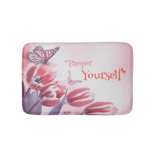 Floral Butterfly Delight Memory Foam Badmat (Voorkant)
