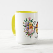 Floral Butterfly Design  Mok (Voorkant links)