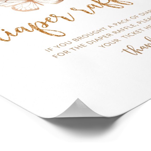 Floral Butterfly diaper raffinage Poster (Hoek)