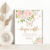 Floral Butterfly diaper raffinage Poster