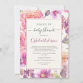 Floral Butterfly drive by Baby shower Kaart (Voorkant)