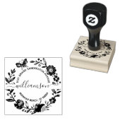 Floral Butterfly Elegant krans retouradres Rubberstempel (Gestempeld)