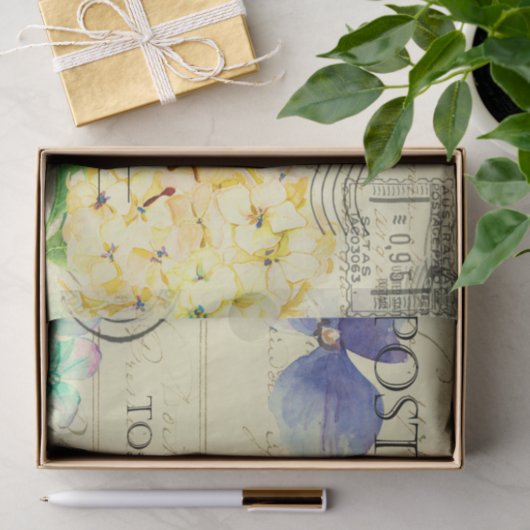 Floral Butterfly Ephemeral Briefkaart Tissuepapier (Geschenk)