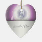 Floral Butterfly Fantasy Paars Keramisch Ornament (Rechts)