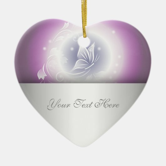 Floral Butterfly Fantasy Paars Keramisch Ornament (Voorkant)