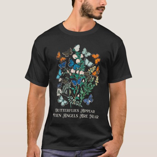 Floral Butterfly Flowers Butterflies Transformatio T-shirt (Voorkant)