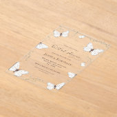 Floral Butterfly Garden Doorzichtig Vrijgezellenfe Acryl Uitnodigingen (Laagn)