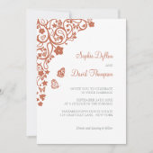 Floral Butterfly Garden Terracotta Boho Wedding Kaart (Voorkant)