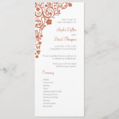Floral Butterfly Garden Terracotta Boho Wedding Programmakaart (Voorkant)