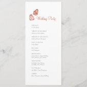 Floral Butterfly Garden Terracotta Boho Wedding Programmakaart (Achterkant)