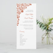 Floral Butterfly Garden Terracotta Boho Wedding Programmakaart (Staand voorkant)
