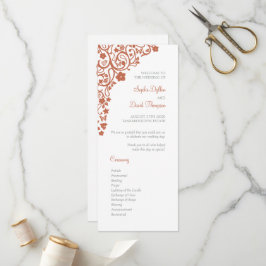 Floral Butterfly Garden Terracotta Boho Wedding Programmakaart