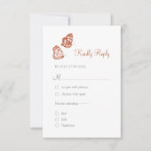 Floral Butterfly Garden Terracotta Boho Wedding RSVP Kaartje (Voorkant)