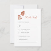 Floral Butterfly Garden Terracotta Boho Wedding RSVP Kaartje (Voorkant)