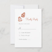 Floral Butterfly Garden Terracotta Boho Wedding RSVP Kaartje (Voorkant)