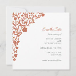 Floral Butterfly Garden Terracotta Square Weddensc Save The Date
