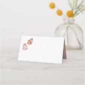 Floral Butterfly Garden Terracotta Wedding Plaatskaartje (Achterkant)