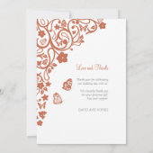 Floral Butterfly Garden Terracotta Weduwfoto Bedankkaart (Achterkant)