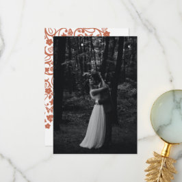 Floral Butterfly Garden Terracotta Weduwfoto Bedankkaart