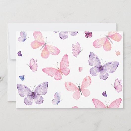 Floral Butterfly Garden Verjaardagsfeestje Foto Bedankkaart (Achterkant)